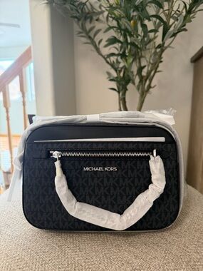 Michael Kors Black MK Logo Crossbody Camera Bag